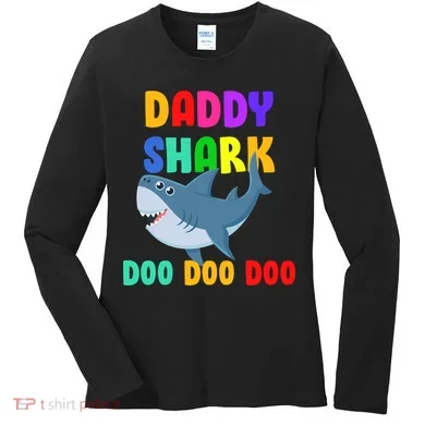 Colorful Daddy Shark Doo Doo Doo Women's Long Sleeve Shirt