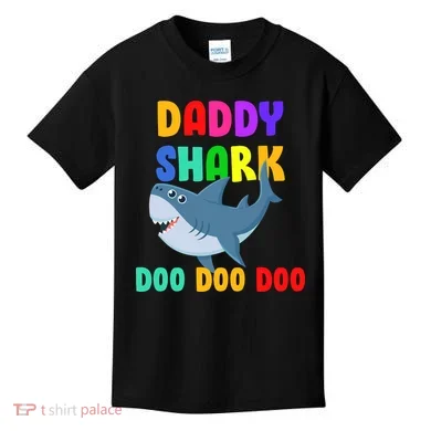 Colorful Daddy Shark Doo Doo Doo Kids T-Shirt