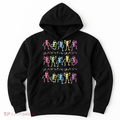 Colorful Dancing Skeletons Headphones Hoodie