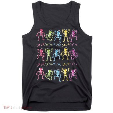 Colorful Dancing Skeletons Headphones Tank Top