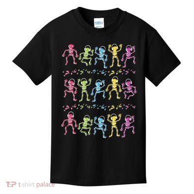 Colorful Dancing Skeletons Headphones Kids T-Shirt