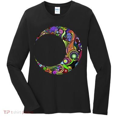 Colorful Demilune Half Moon Women's Long Sleeve Shirt