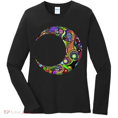 Colorful Demilune Half Moon Women's Long Sleeve Shirt