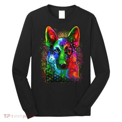 Colorful Dog German Shepard Long Sleeve Shirt