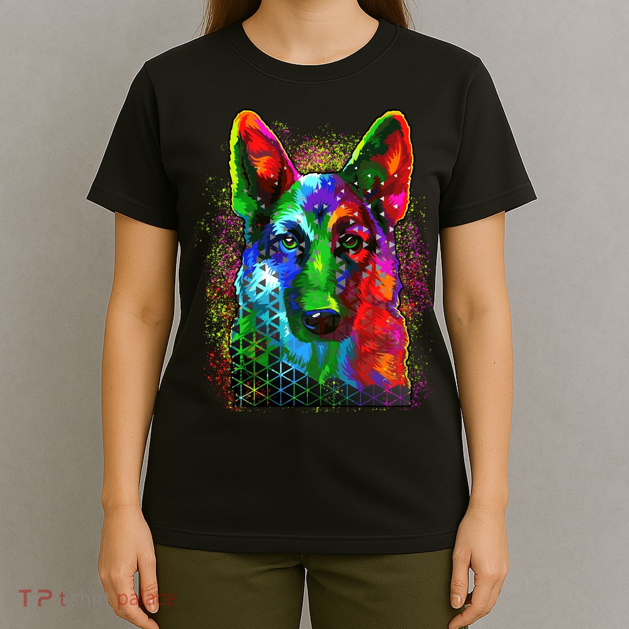 Colorful Dog German Shepard T-Shirt