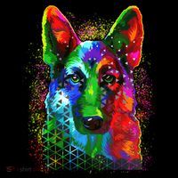Colorful Dog German Shepard T-Shirt thumb 7