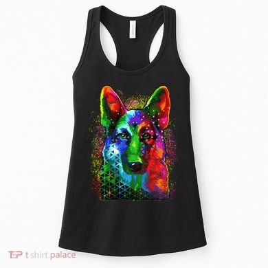 Colorful Dog German Shepard Women's Tank Top