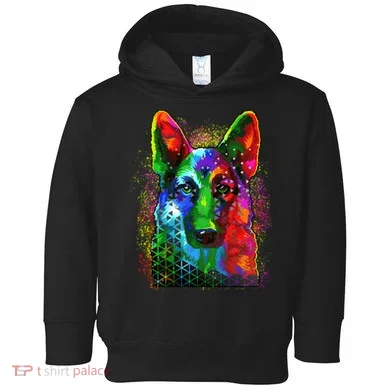 Colorful Dog German Shepard Toddler Hoodie