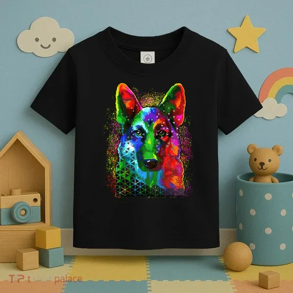 Colorful Dog German Shepard Toddler T-Shirt