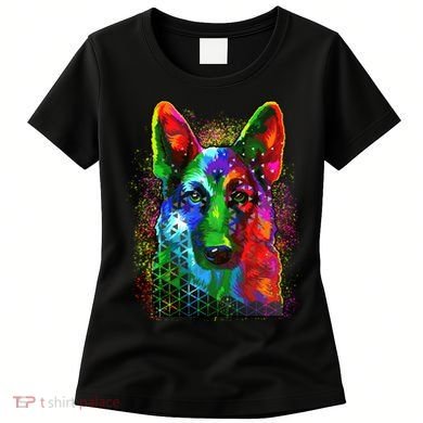 Colorful Dog German Shepard Women's T-Shirt