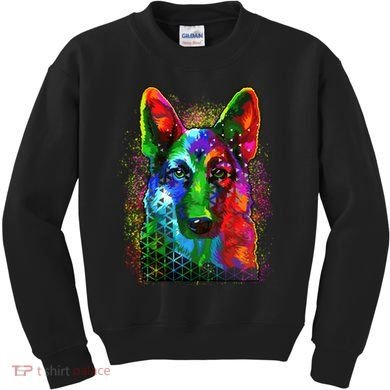 Colorful Dog German Shepard Kids Sweatshirt