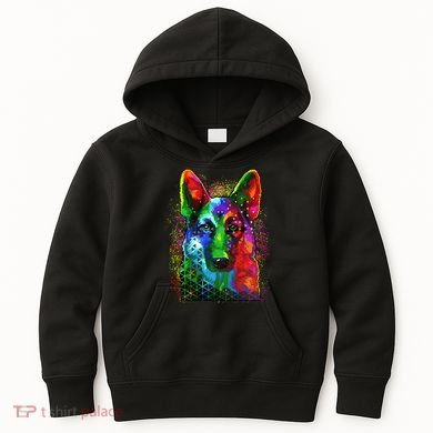 Colorful Dog German Shepard Kids Hoodie