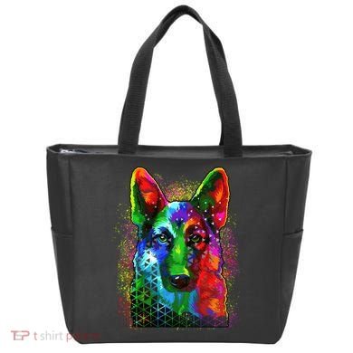 Colorful Dog German Shepard Tote Bag