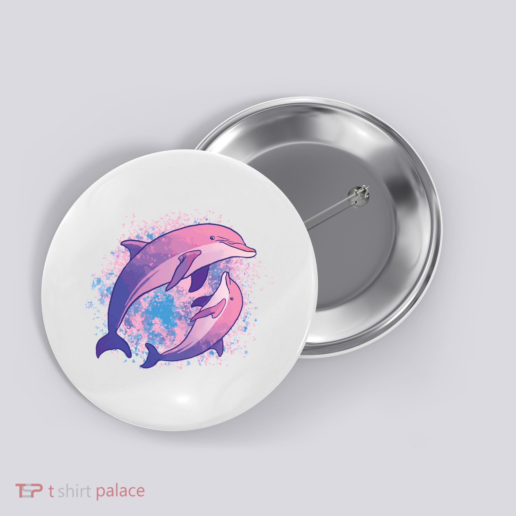 Colorful Dolphin Button