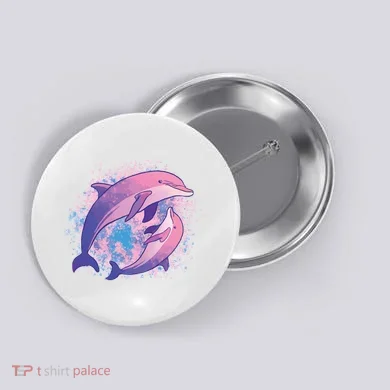 Colorful Dolphin Button