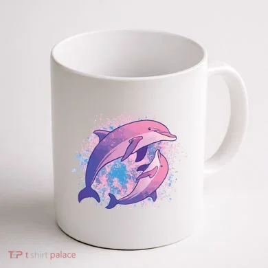 Colorful Dolphin Coffee Mug back