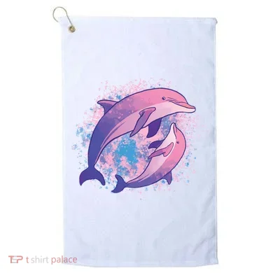 Colorful Dolphin Golf Towel