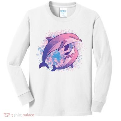 Colorful Dolphin Kids Long Sleeve Shirt