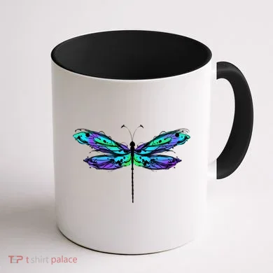 Colorful Dragonfly Coffee Mug back