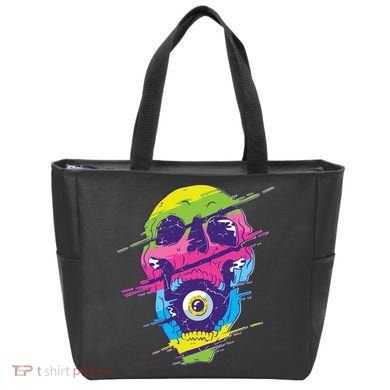 Colorful Eye Skull Tote Bag