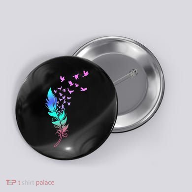 Colorful Feather Button