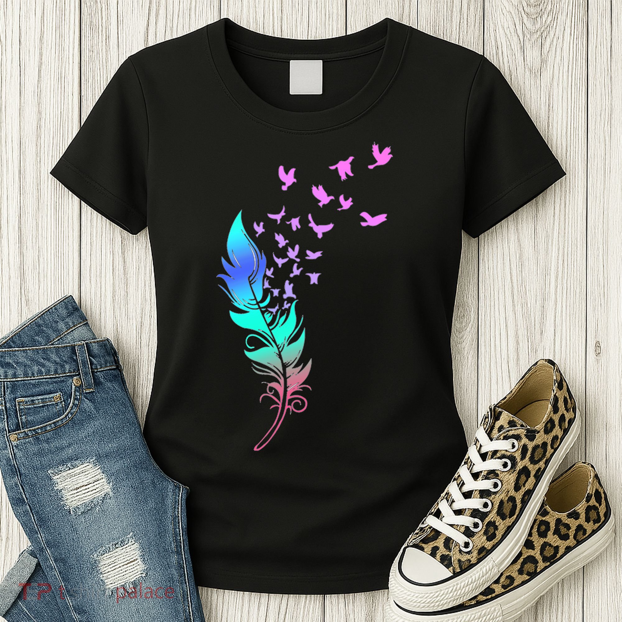 Colorful Feather Women's T-Shirt