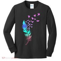 Colorful Feather Kids Long Sleeve Shirt thumb 0