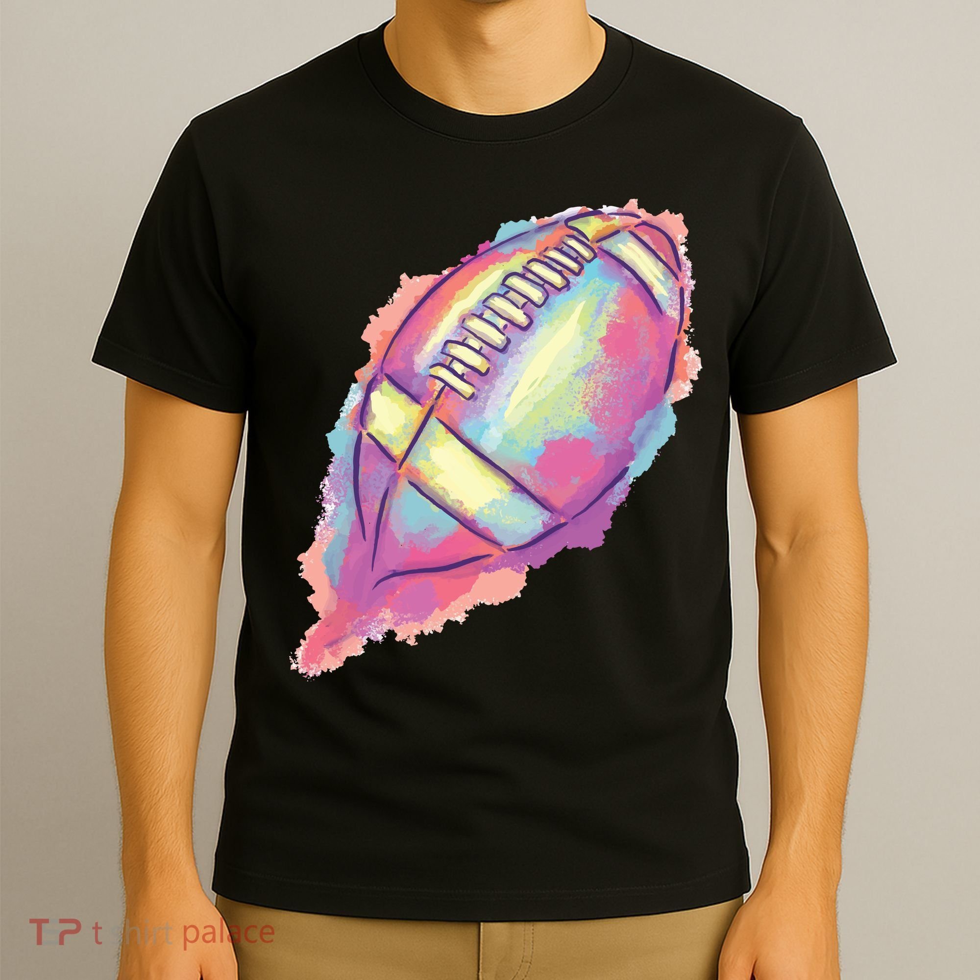 Colorful Football Graphic T-Shirt