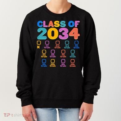 Colorful Future Class of 2034 Graduation Checklist Women's Sweatshirt