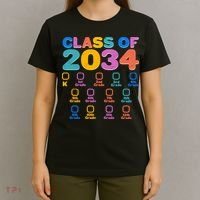 Colorful Future Class of 2034 Graduation Checklist T-Shirt thumb 4