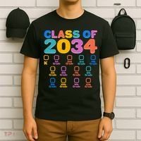 Colorful Future Class of 2034 Graduation Checklist T-Shirt thumb 6