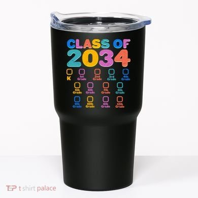 Colorful Future Class of 2034 Graduation Checklist Tumbler