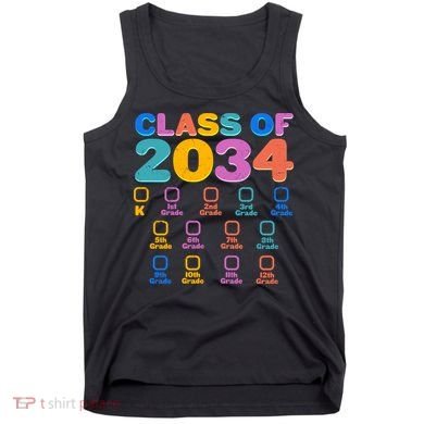Colorful Future Class of 2034 Graduation Checklist Tank Top