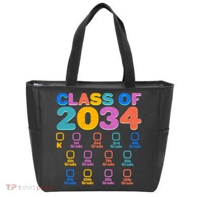 Colorful Future Class of 2034 Graduation Checklist Tote Bag