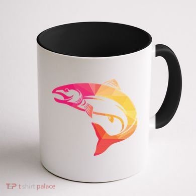 Colorful Geometric Fish Coffee Mug back