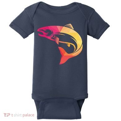 Colorful Geometric Fish Baby Bodysuit