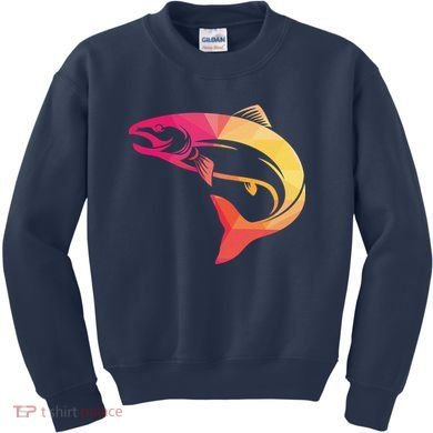 Colorful Geometric Fish Kids Sweatshirt