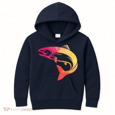 Colorful Geometric Fish Kids Hoodie