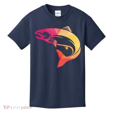Colorful Geometric Fish Kids T-Shirt