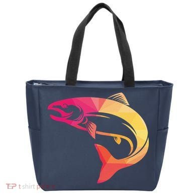 Colorful Geometric Fish Tote Bag