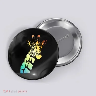 Colorful Giraffe Button