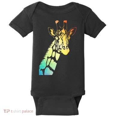 Colorful Giraffe Baby Bodysuit