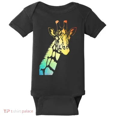 Colorful Giraffe Baby Bodysuit