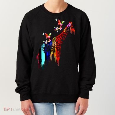 Colorful Giraffe Illustration Women's Sweatshirt