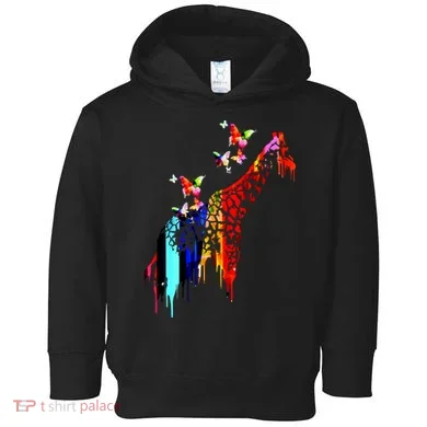 Colorful Giraffe Illustration Toddler Hoodie