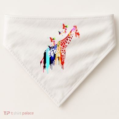 Colorful Giraffe Illustration USA-Made Doggie Bandana