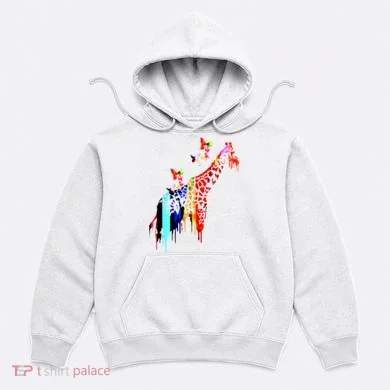 Colorful Giraffe Illustration Hoodie
