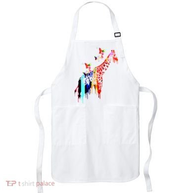 Colorful Giraffe Illustration Apron