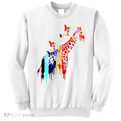 Colorful Giraffe Illustration Sweatshirt