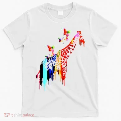 Colorful Giraffe Illustration T-Shirt